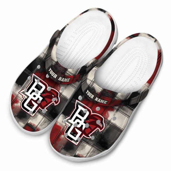 personalized bowling green falcons plaid fusion clog latest model