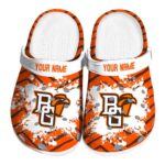 personalized bowling green falcons zigzag paint burst clog best selling