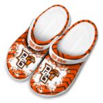 personalized bowling green falcons zigzag paint burst clog best selling