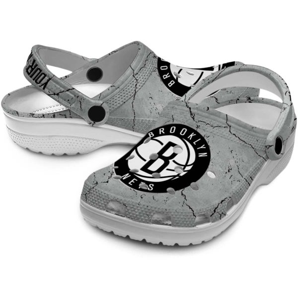 personalized brooklyn nets cracked texture clog high quality