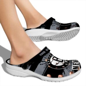 personalized brooklyn nets paint splatter graphics clog fashion forward