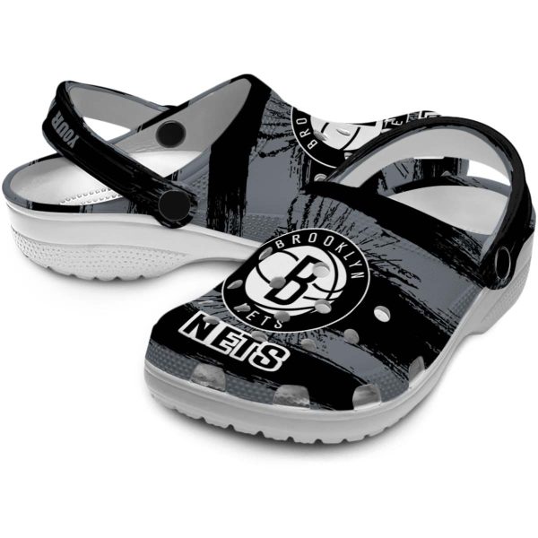 personalized brooklyn nets paint splatter graphics clog high quality