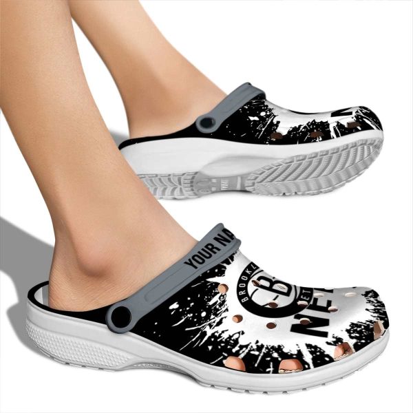 personalized brooklyn nets splash art clog fashion forward
