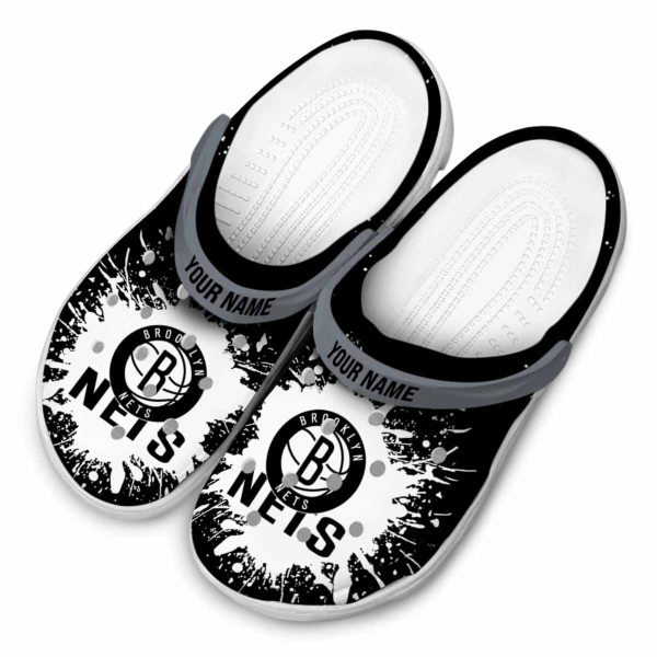 personalized brooklyn nets splash art clog latest model