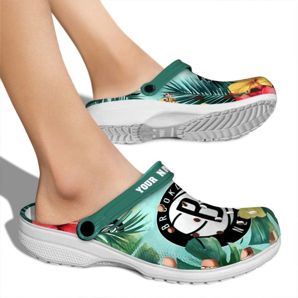personalized brooklyn nets tropical vibes clog fashion forward