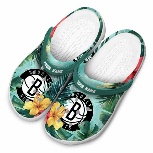 personalized brooklyn nets tropical vibes clog latest model