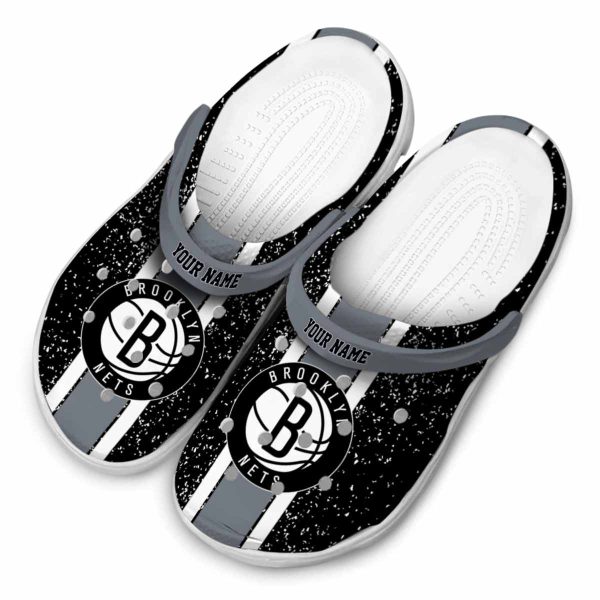 personalized brooklyn nets vertical stripes clog latest model
