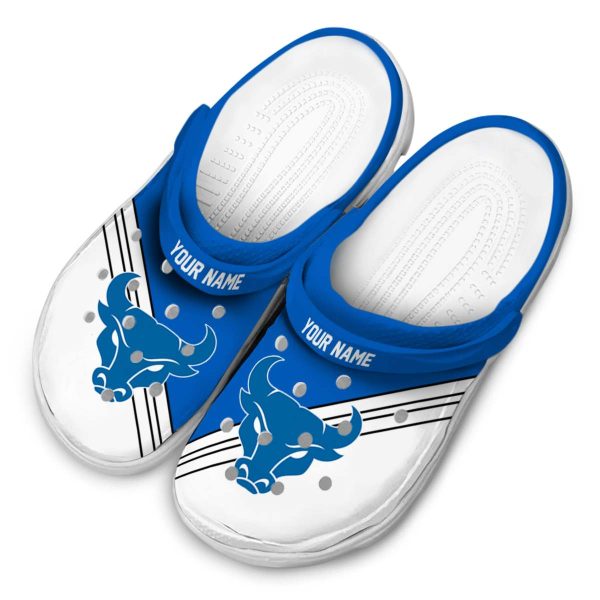 personalized buffalo bulls striped accents clog latest model