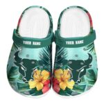 personalized buffalo bulls tropical vibes clog best selling