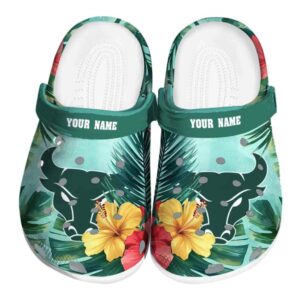 personalized buffalo bulls tropical vibes clog best selling