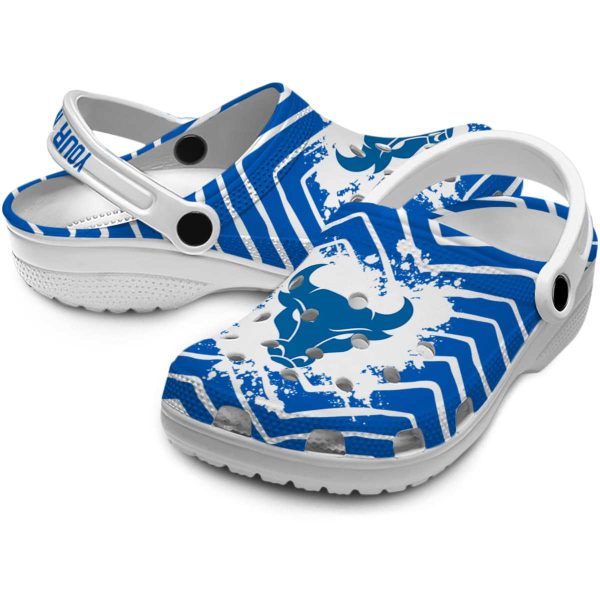 personalized buffalo bulls zigzag paint burst clog high quality