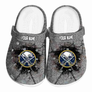 personalized buffalo sabres cracked ground texture clog best selling