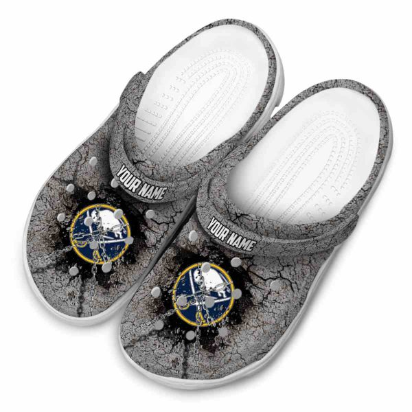 personalized buffalo sabres cracked ground texture clog latest model