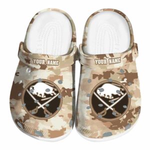 personalized buffalo sabres desert camo clog best selling