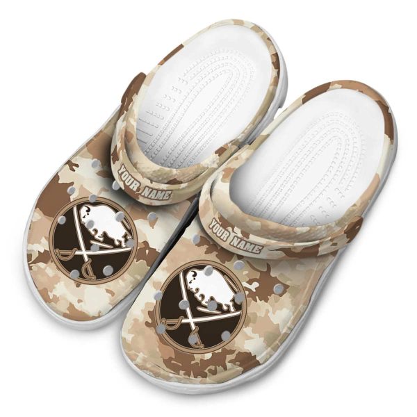 personalized buffalo sabres desert camo clog latest model
