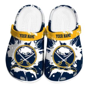 personalized buffalo sabres splatter pattern clog best selling