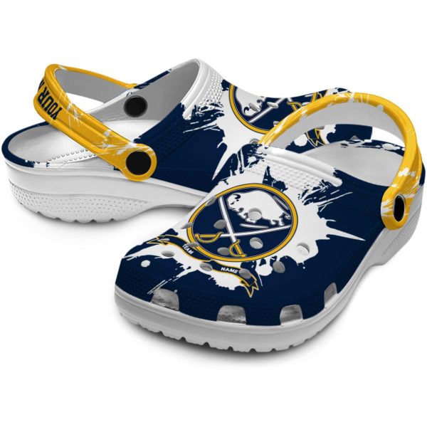 personalized buffalo sabres splatter pattern clog high quality