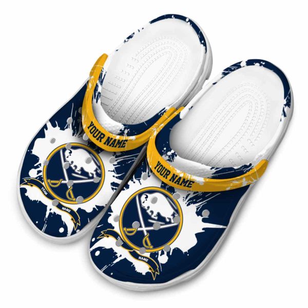 personalized buffalo sabres splatter pattern clog latest model