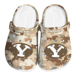 personalized byu cougars desert camo clog best selling