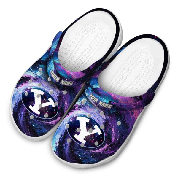 personalized byu cougars galaxy swirl clog latest model