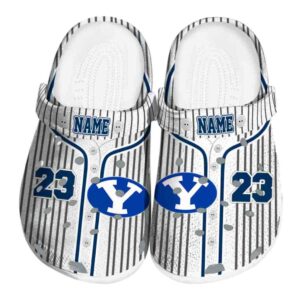 personalized byu cougars pinstripe pattern clog best selling