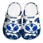 personalized byu cougars splatter pattern clog best selling