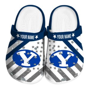 personalized byu cougars star spangled graphic clog best selling