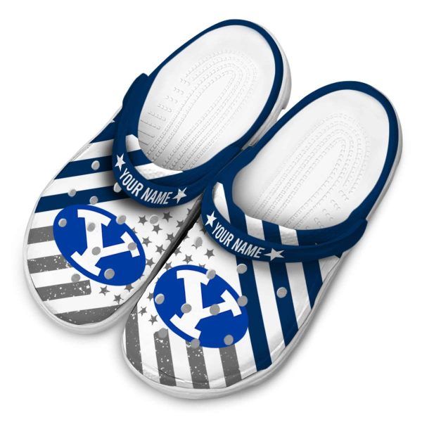 personalized byu cougars star spangled graphic clog latest model