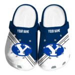 personalized byu cougars striped accents clog best selling