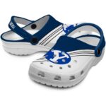 personalized byu cougars striped accents clog best selling