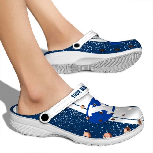 personalized byu cougars vertical stripes clog fashion forward