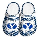 personalized byu cougars zigzag paint burst clog best selling
