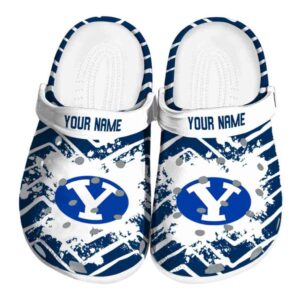 personalized byu cougars zigzag paint burst clog best selling