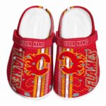 personalized calgary flames contrasting stripes clog best selling