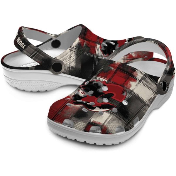 personalized calgary flames plaid fusion clog high quality