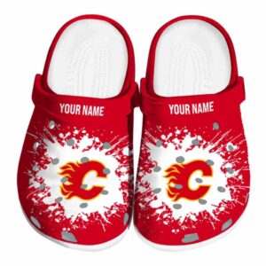 personalized calgary flames splatter background clog best selling