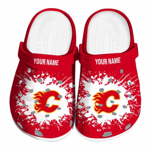 personalized calgary flames splatter background clog best selling