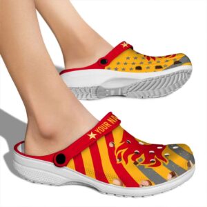 personalized calgary flames star spangled graphic clog fashion forward