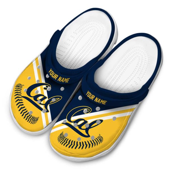 personalized california golden bears baseball motif clog latest model