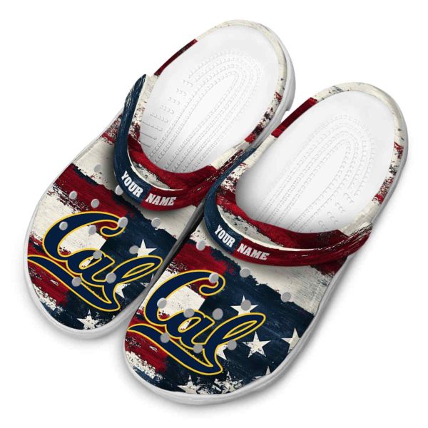 personalized california golden bears patriotic stripes clog latest model