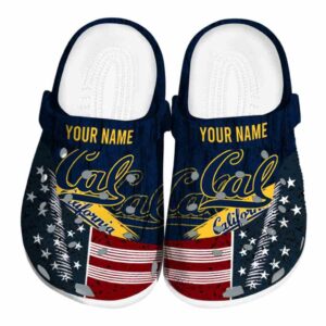 personalized california golden bears star spangled side pattern clog best selling