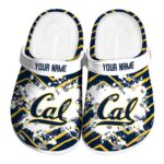 personalized california golden bears zigzag paint burst clog best selling