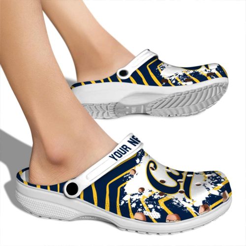 personalized california golden bears zigzag paint burst clog fashion forward