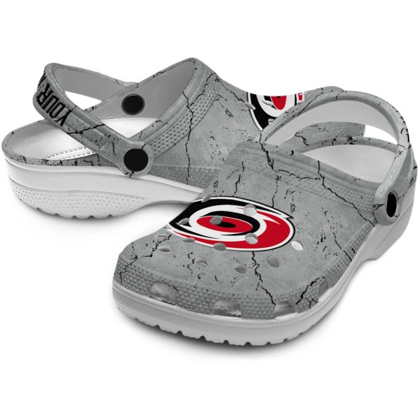 personalized carolina hurricanes cracked texture clog high quality