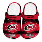 personalized carolina hurricanes paint splatter graphics clog best selling