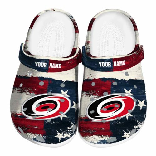 personalized carolina hurricanes patriotic stripes clog best selling