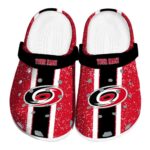 personalized carolina hurricanes vertical stripes clog best selling