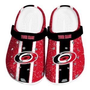 personalized carolina hurricanes vertical stripes clog best selling