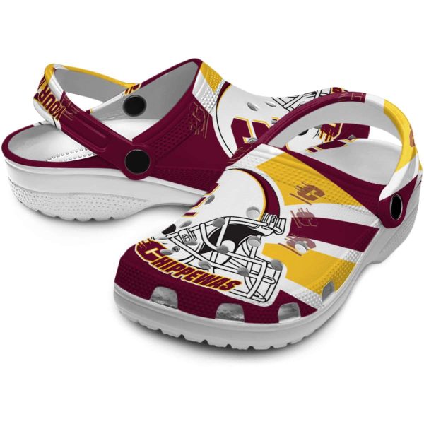 personalized central michigan chippewas football helmet clog high quality