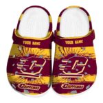 personalized central michigan chippewas paint splatter graphics clog best selling